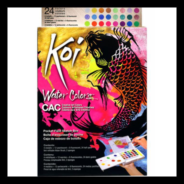 Stok Baru! Sakura Koi Watercolor Set 24 Metallic - Pearlescent - Fluorescent Set Alat Lukis Murah | Shopee Indonesia
