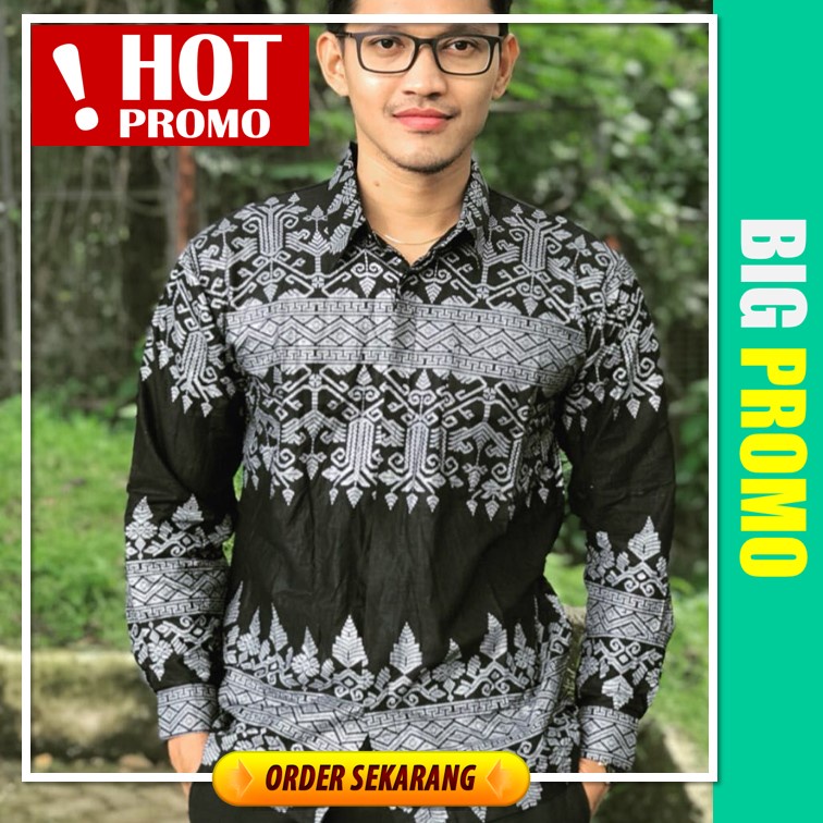 Baju Kondangan Pria Baju Batik Premium Kemeja Batik Cowok Motif Etnik Silver