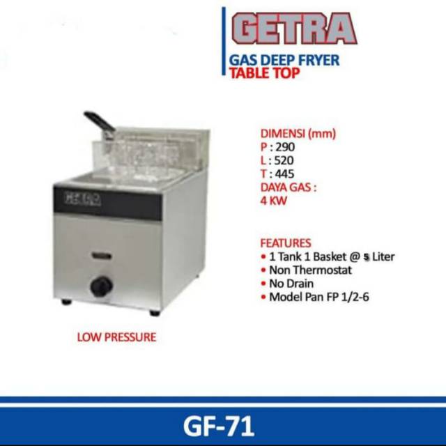 Getra gas deep fryer