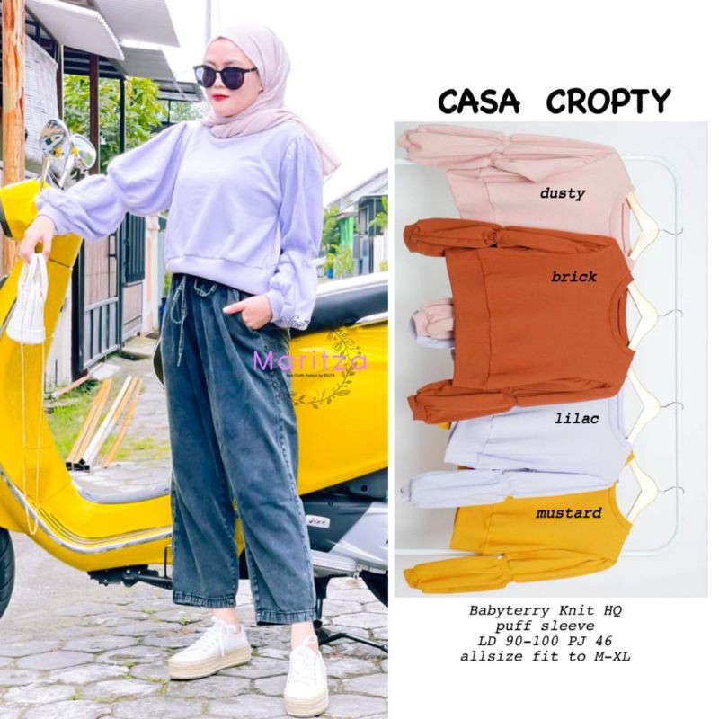 BAJU WANITA PANJANG LENGAN BALON CASA CROPTY