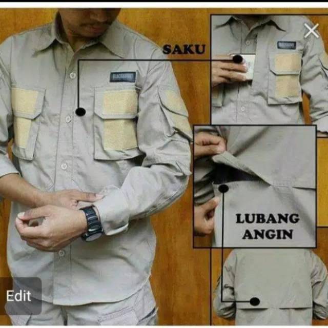 Kemeja Tactical kain Ripstop Kuat anti sobek