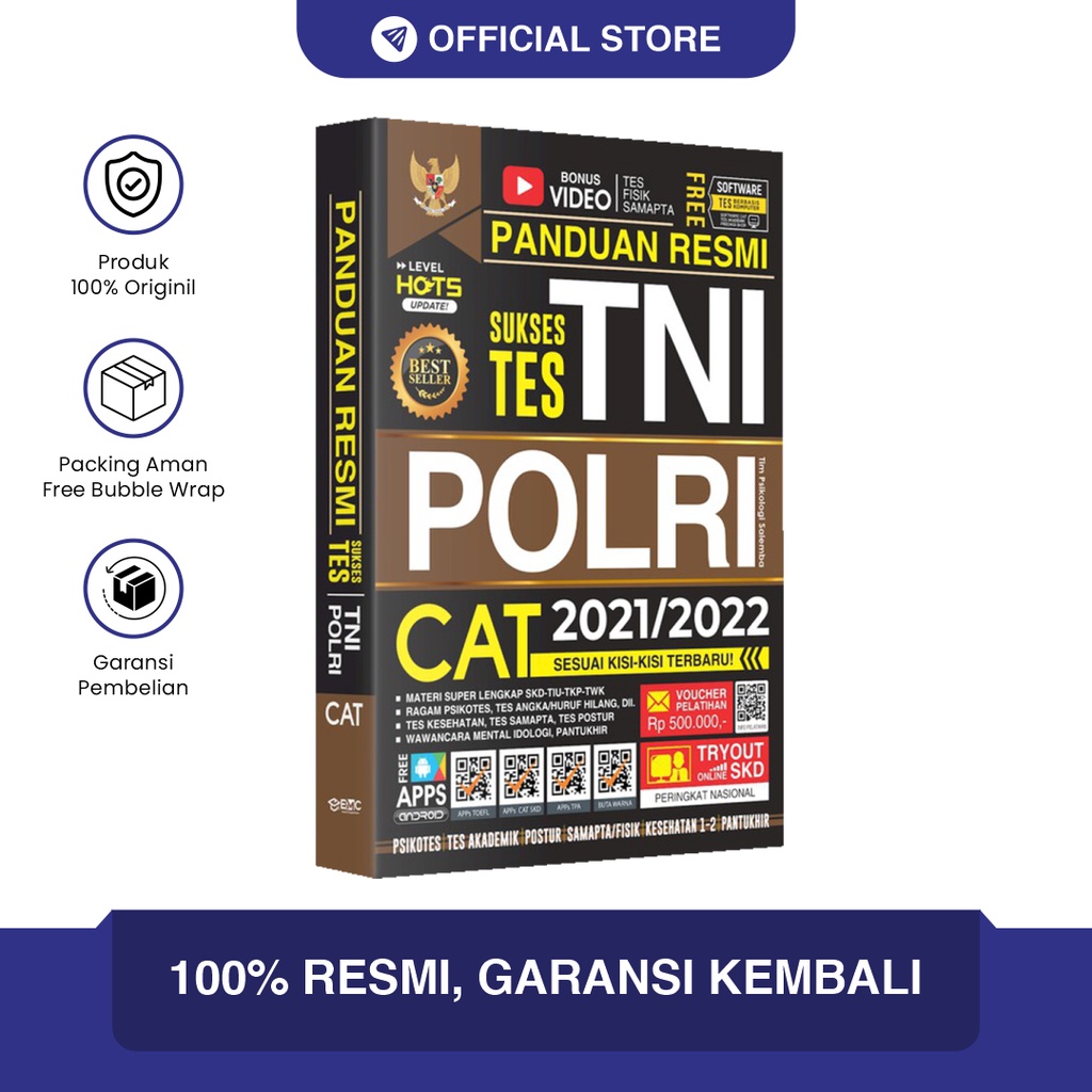 Buku TNI Polri 2022 Panduan Resmi Seleksi Tes TNI Polri CAT