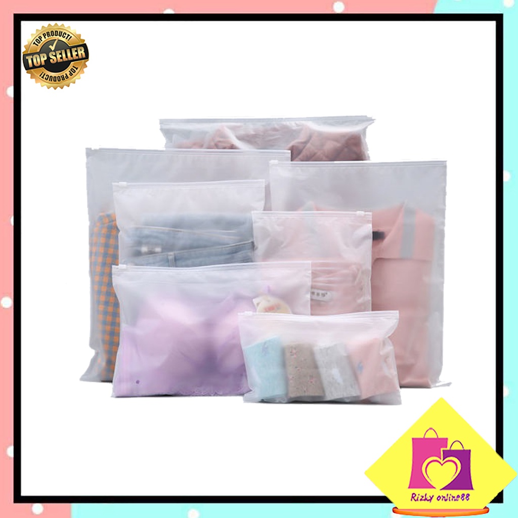 rizkyonline88 pouch ziplock travel organizer transparan anti air waterproof