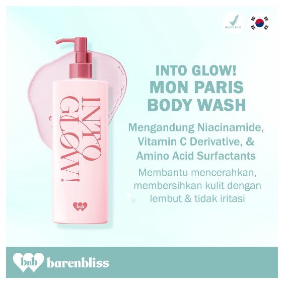 BNB Barenbliss Into Glow! Mon Paris Brightening Body Wash - Sabun Mandi Cair Mencerahkan Kulit