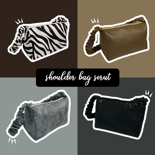 Korean Pillow Hand Bag / shoulder bag serut / tas bahu leopard fushia / tas kecil korea / tas bahu import