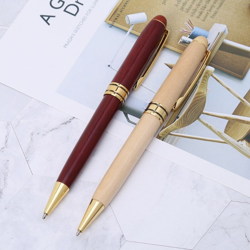 

Free Ongkir ya Handmade Twist Wood Ballpoint Pen School Student Stationary Office Writing Tool qiang