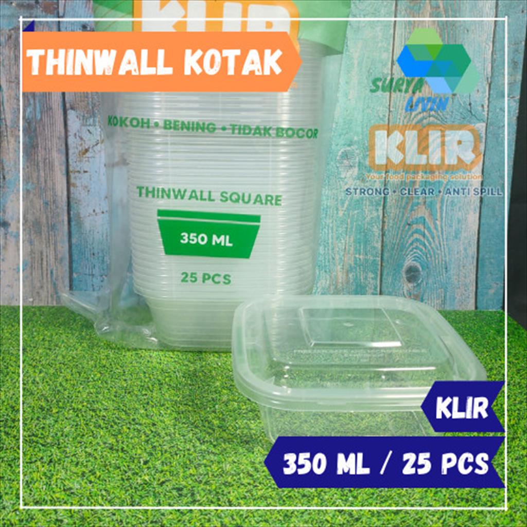 Thinwall Kotak 350 ml (25 pcs) Klir / Thinwall Square / Kotak Kecil