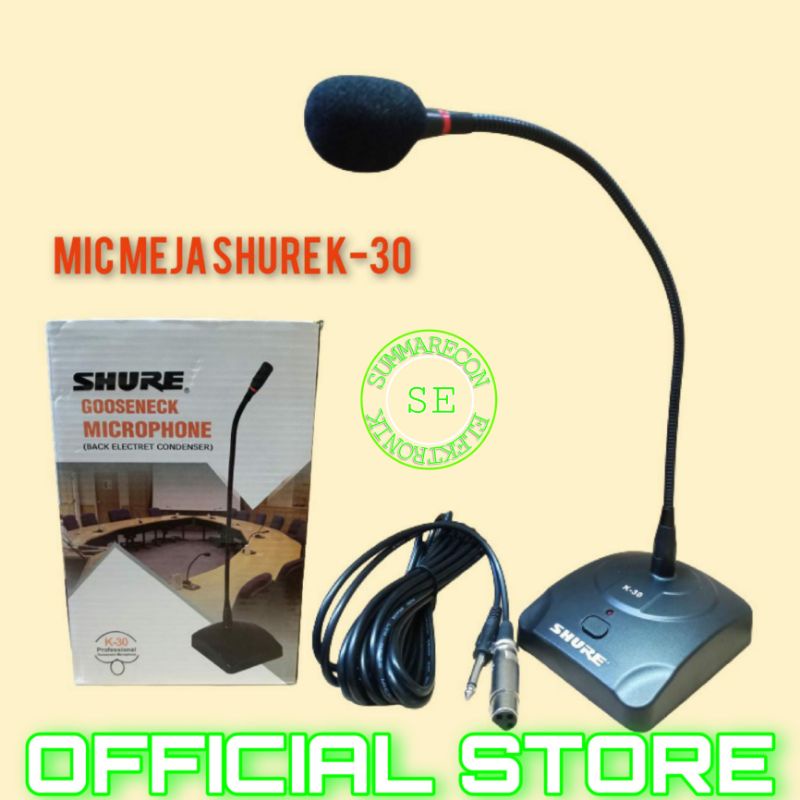 mic kabel meja podium shure k30