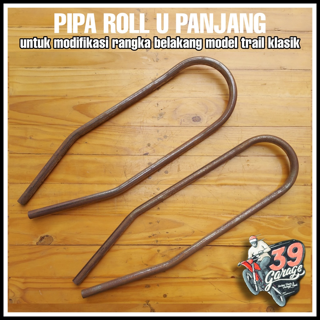 besi pipa U panjang roll U panjang Rangka belakang untuk motor kustom japs trail klasik dll