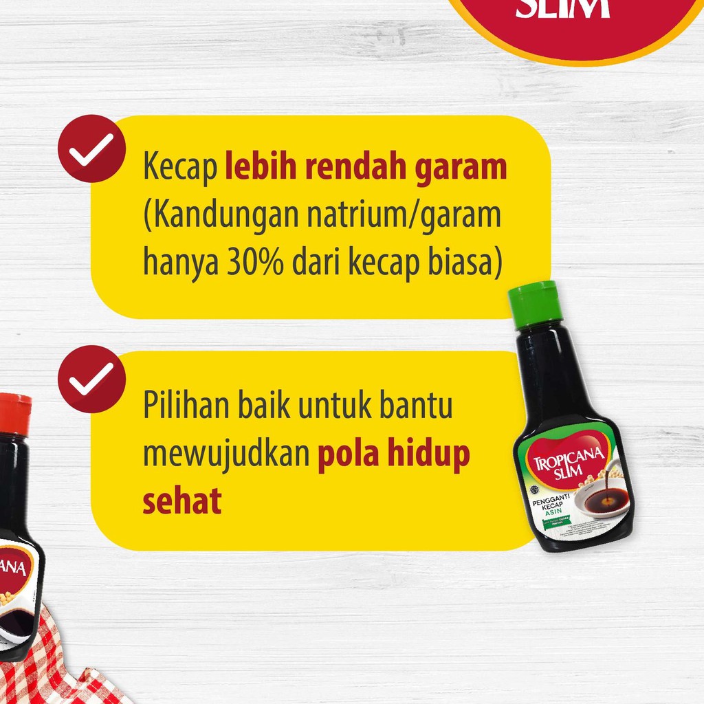 

SJ⋆ Paket Kecap Sehat - Topicana Slim Kecap Manis & Tropicana Slim Kecap Asin Pasti Ada