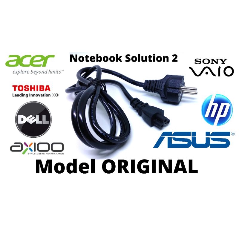 Kabel power laptop adaptor colokan 3 lubang Model