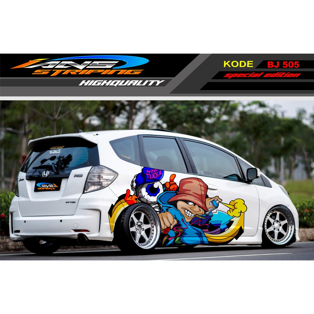 STICKER VARIASI MOBIL JAZZ BRIO AGYA SEDAN SWIFT / DECAL STICKER MOBIL / STICKER MOBIL TERBARU