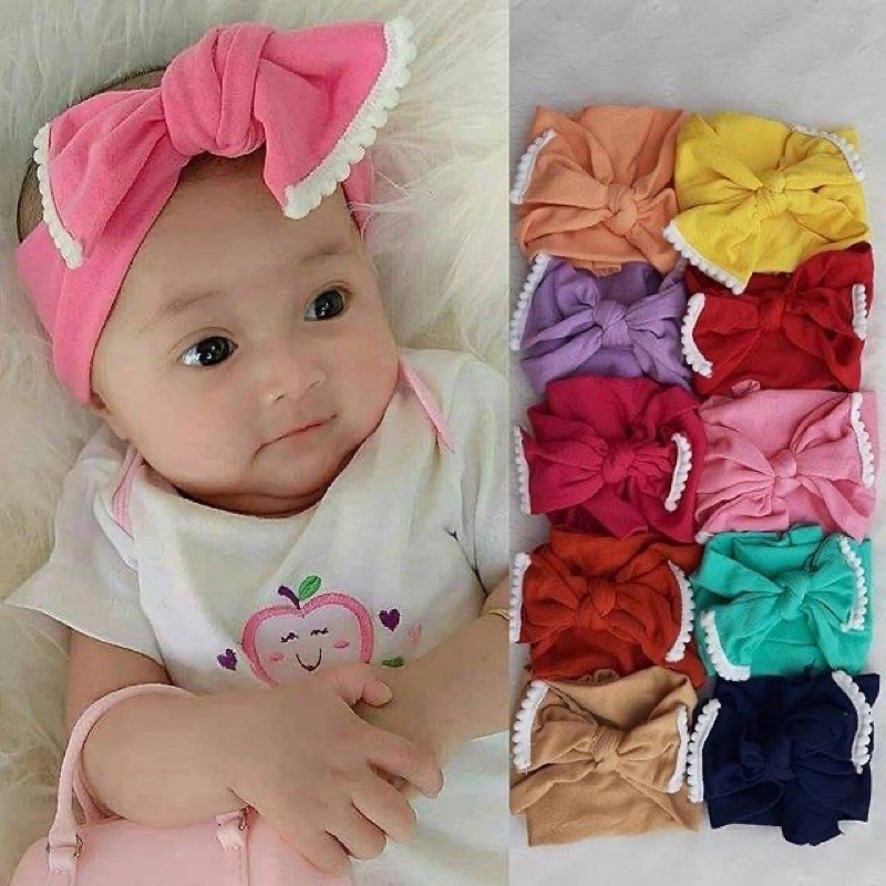 NEW BANDANA PITA BESAR RENDA BAYI 0-3 Tahun