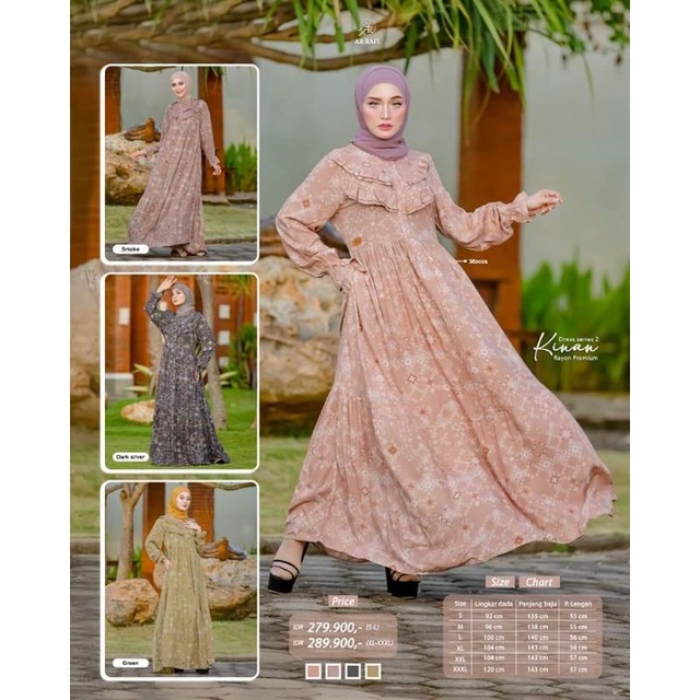 TERBARU✓KINAN DRESS ARRAFI✓SERIES 2✓GAMIS RAYON MOTIF✓