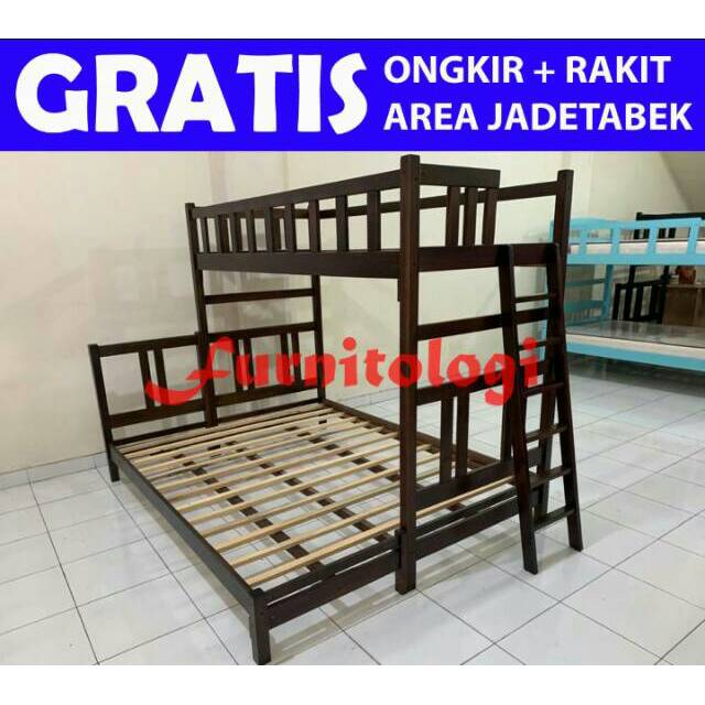 Ranjang Tingkat 160x200 - Tempat Tidur Tingkat uk 160/90 Atas 90x200 dan bawah 160x200