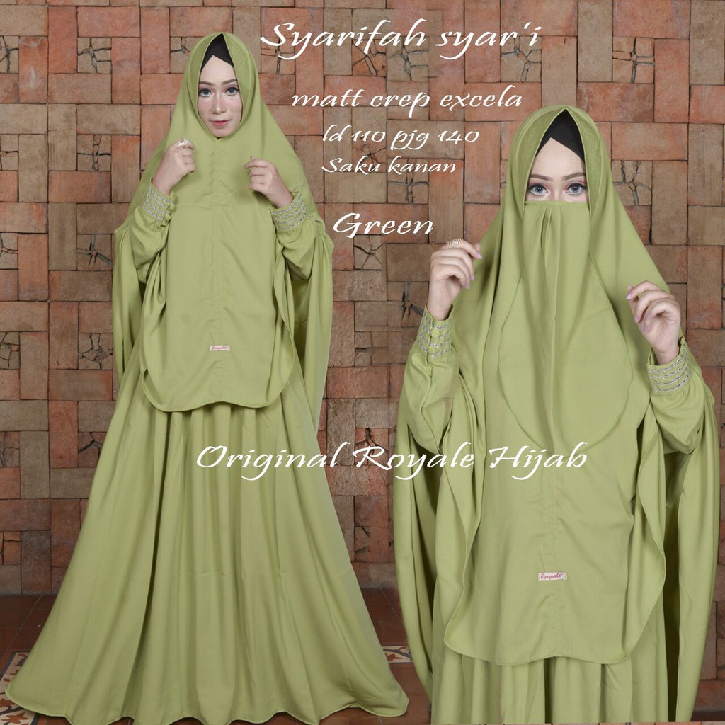 Set Gamis Muslimah + Khimar (Syarifah Syari) by Royale Hijab / Baju Official Shop