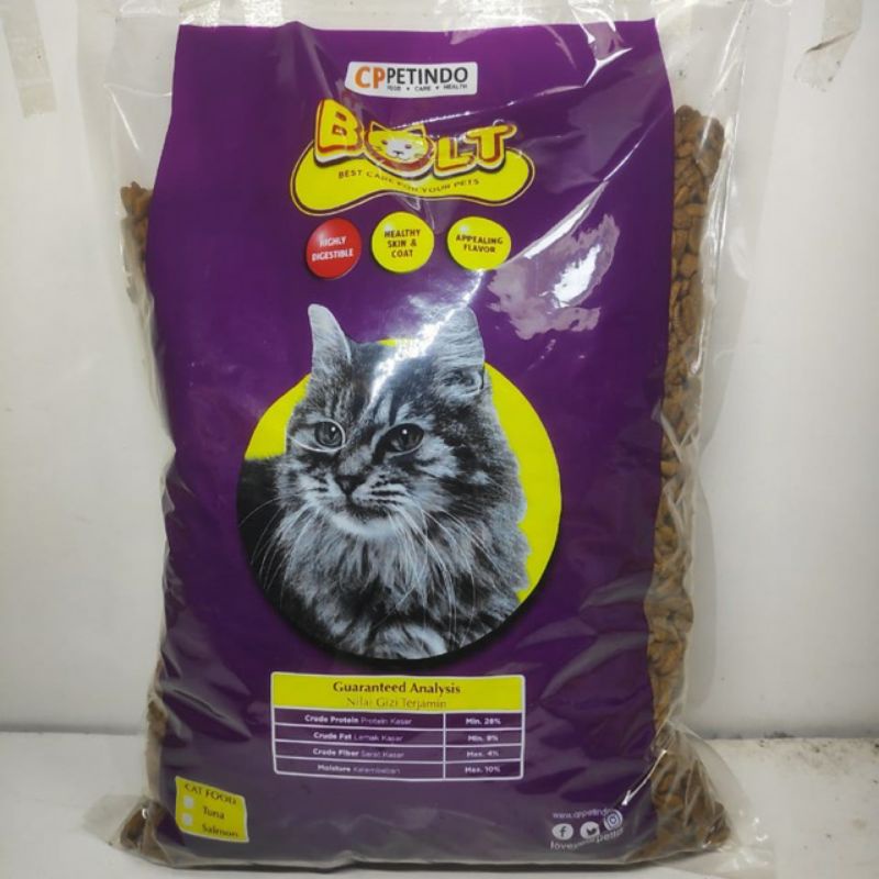 Bolt 1 kg kucing/makanankucing/anggora/persia/peaknose/kucinglucu
