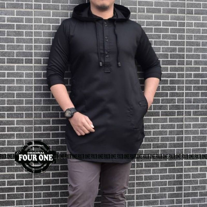 kurta pria hodie polos 3/4 bahan TOYOBO / kurta pria big size / Koko pakistan