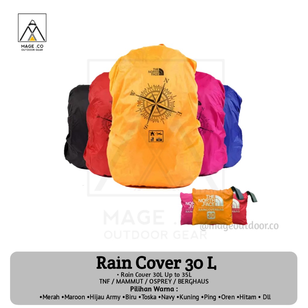 RAIN COVER / COVER BAG / SARUNG TAS Kapasitas 35liter Outdoor