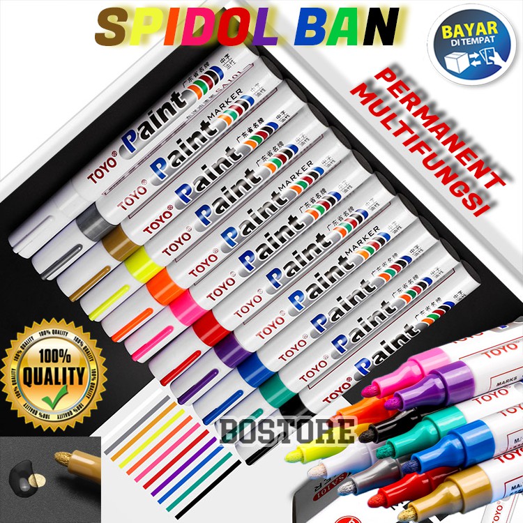 

Spidol Ban Original TOYO / Spidol Warna / Paint Marker Toyo / Spidol Kaca / Spidol Nat Keramik