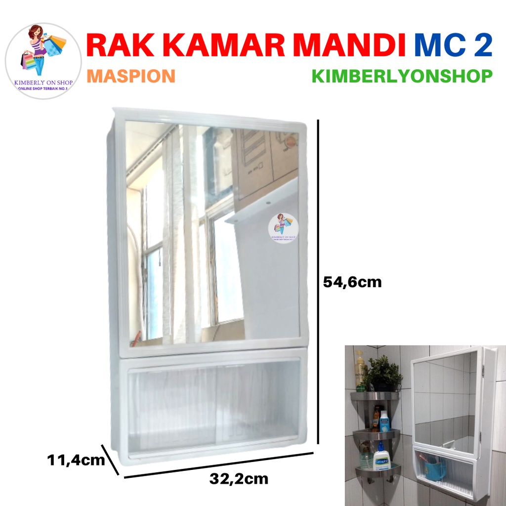 Rak Kamar Mandi Cermin Dinding Serbaguna Maspion MC 2