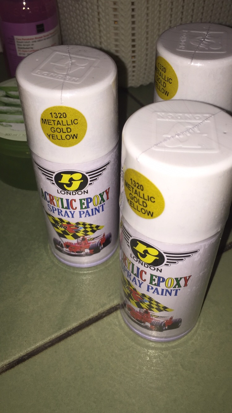 Pilok Pilox Cat Semprot Rj Gold Emas Mas Metalik Mengkilap Perunggu Bronze Putih Pernis Doff (dop)