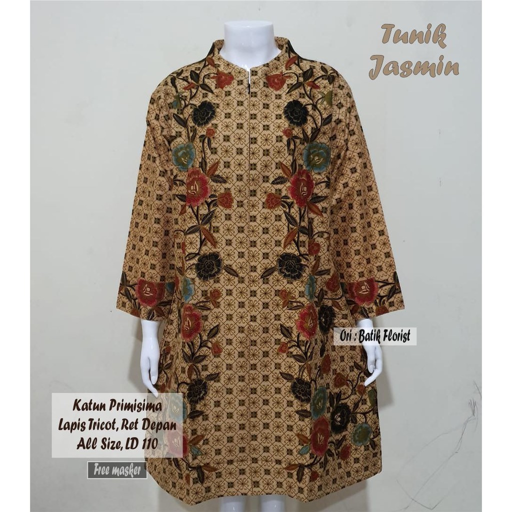 Batik Wanita Tunik Jasmin Dress Batik by Florist