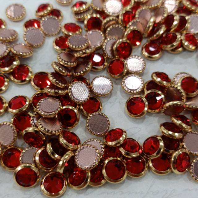 Swarovski tempel hotfix merah