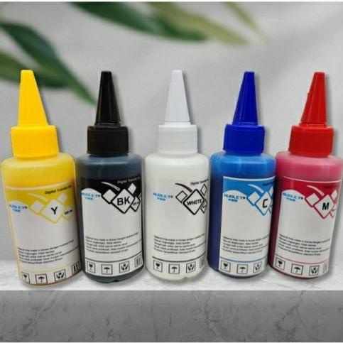 

paket CMYK+W , tinta dtf audley 100ml