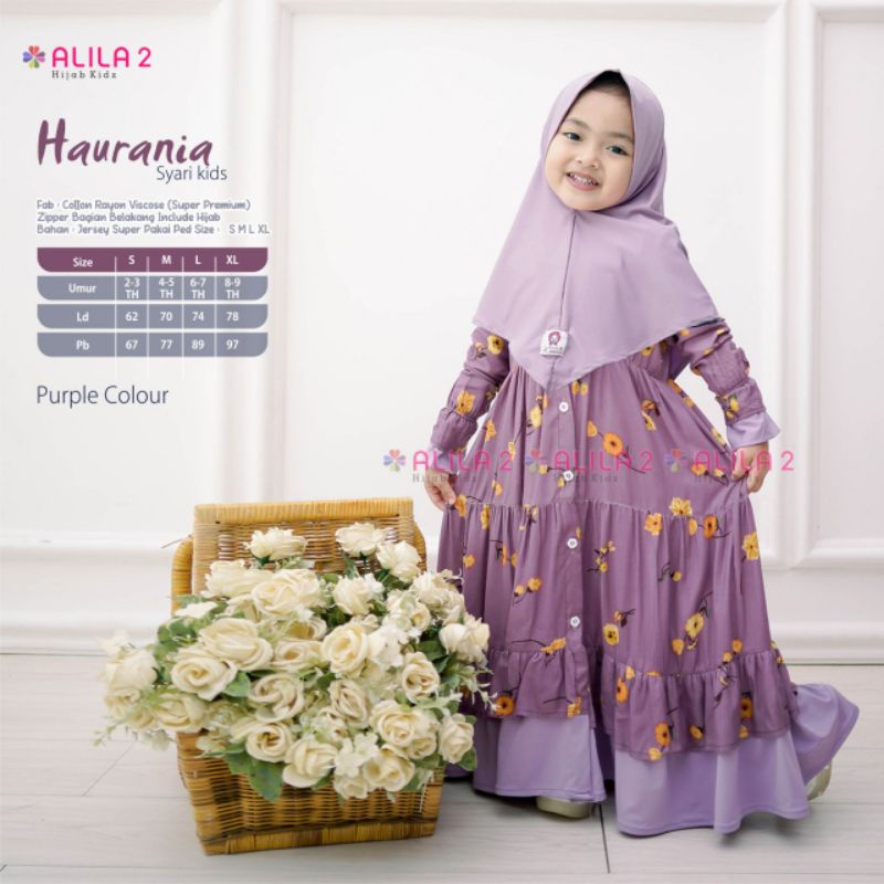 Haurania syari kids by Alila / Sabila syari kids ORI alila / Hasna syari kids ORI alila / ready stok
