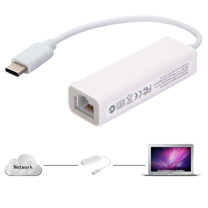 Konverter USB 3.1 C to Ethernet LAN Adapter Apel MB Air+ 3usb