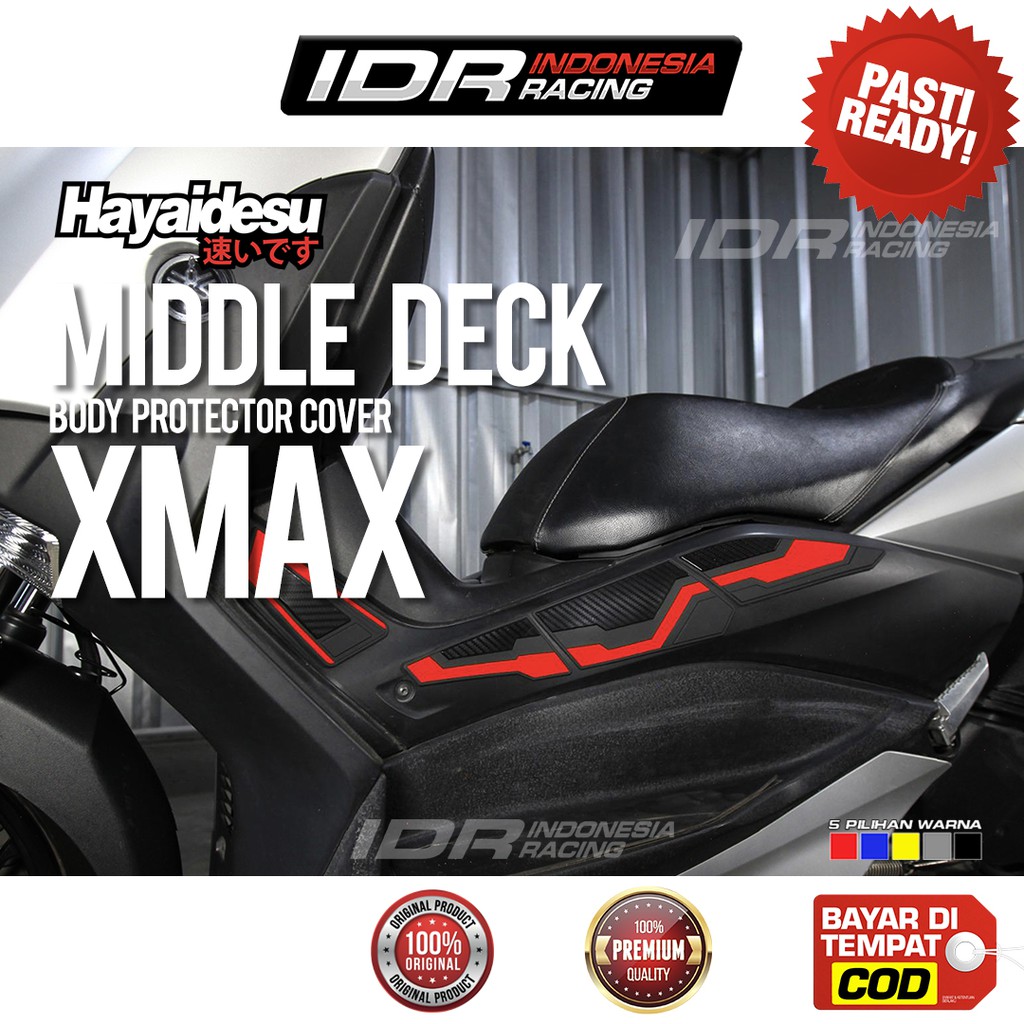 Hayaidesu Middle Deck Cover XMAX Kiri Kanan Stiker 3D Yamaha