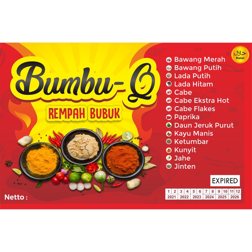 

Kunyit Kunir bubuk 100 gram Bumbu Q rempah bubuk