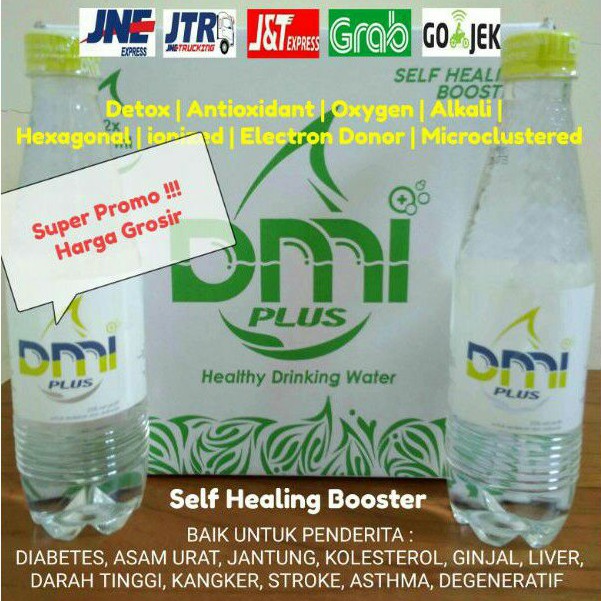 Dmi Plus ion Water - (Alkali, Hexagonal, Antioxidant, Detox, Oxygen, ion) - 1 Dus isi 12 botol