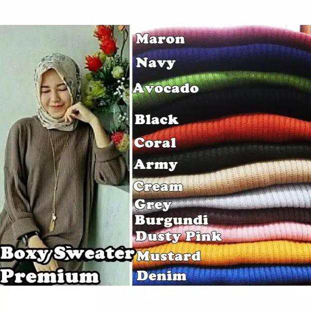 BOXY SWEATER JUMBO / Sweater Rajut baju korea Jumbo - bdg