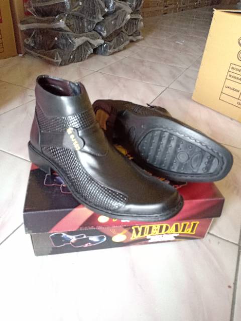 MANDIENS Original Medali SJ183 Sepatu Boots Pria Kulit / Sepatu PDH Pria Kulit Asli Export Quality