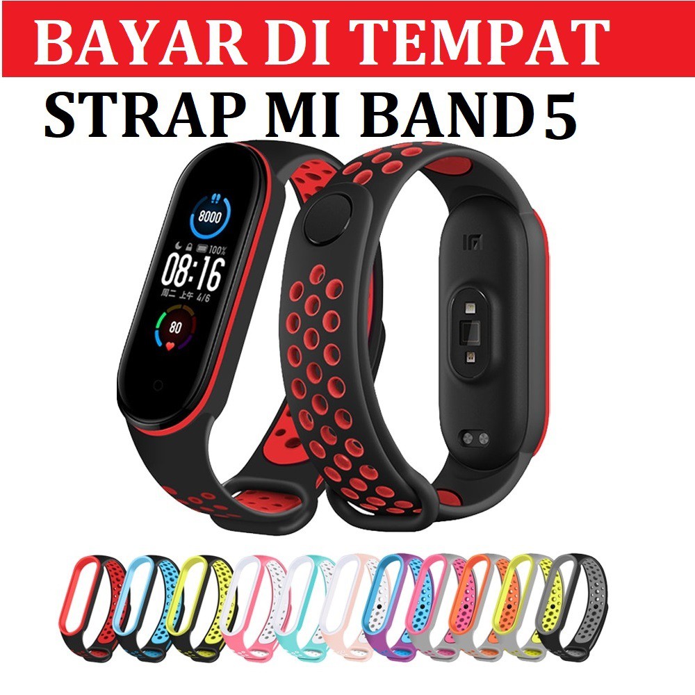 SAIIA STRAP MIBAND 5  MIBAND 6 MI BAND 5 MI BAND 6 MODEL SPORT 2 WARNA NIKE SPORT