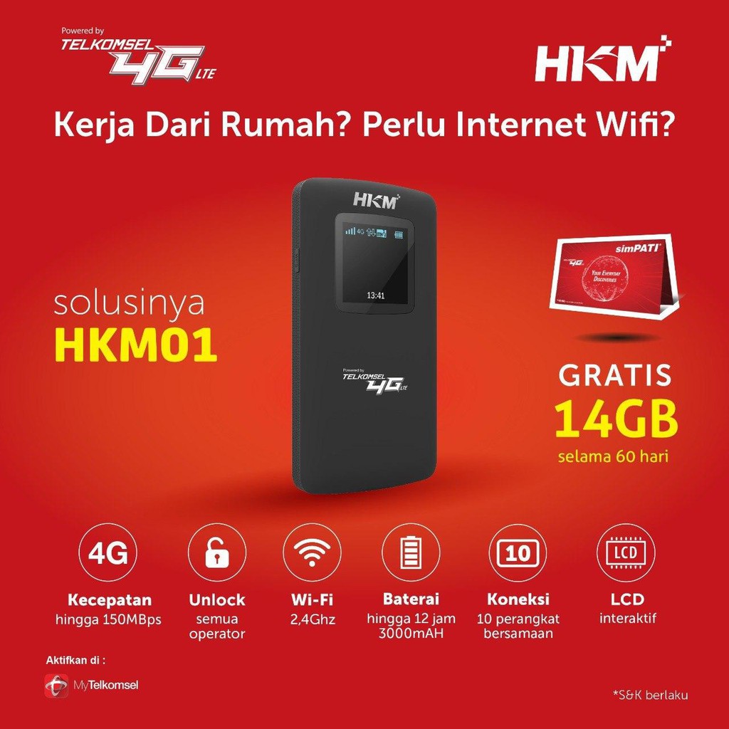 Modem Mifi Telkomsel Hkm001 4g Lte Bypass And Unlock All Operator Shopee Indonesia