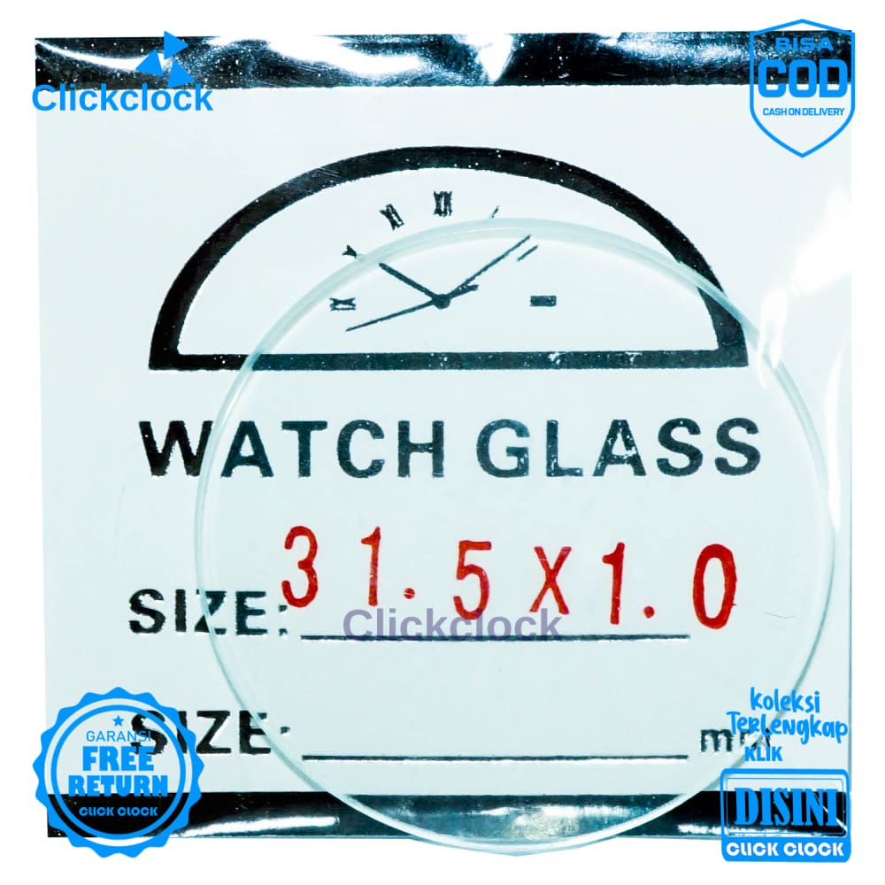 Kaca Jam Kaca Bahan Watch Glass PNC-315 Bagus 3,15 cm