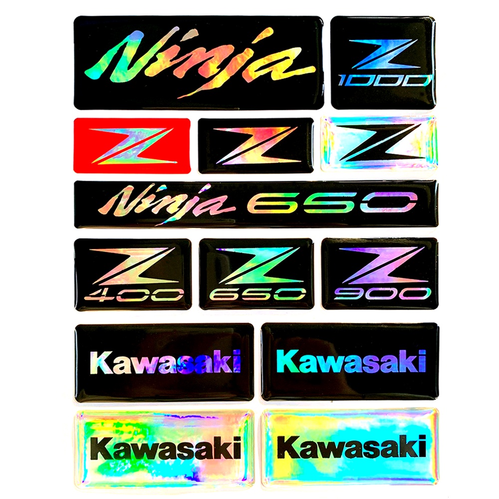 Gantungan Kunci Logo Z1000 Ninja 650 Kawasaki 3D Warna Pelangi