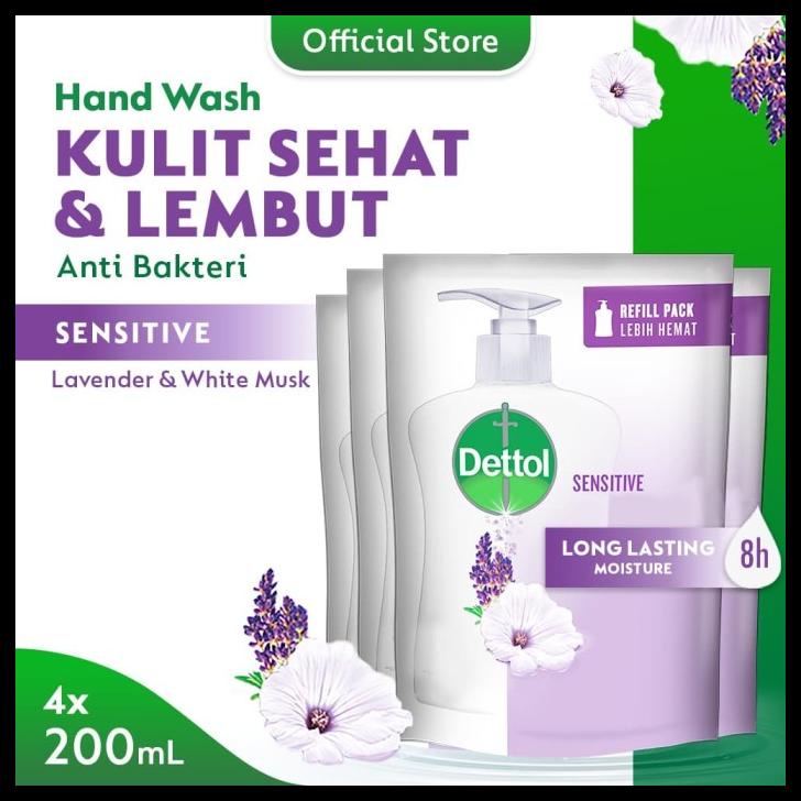 Jual Dettol Sabun Cuci Tangan Sensitive 200ml X 4pcs Refill Shopee