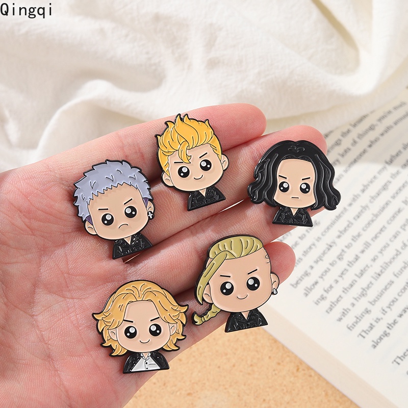 5pcs / Set Bros Pin Enamel Desain Karakter Anime Demon Slayer HUNTERXHUNTER Untuk Hadiah