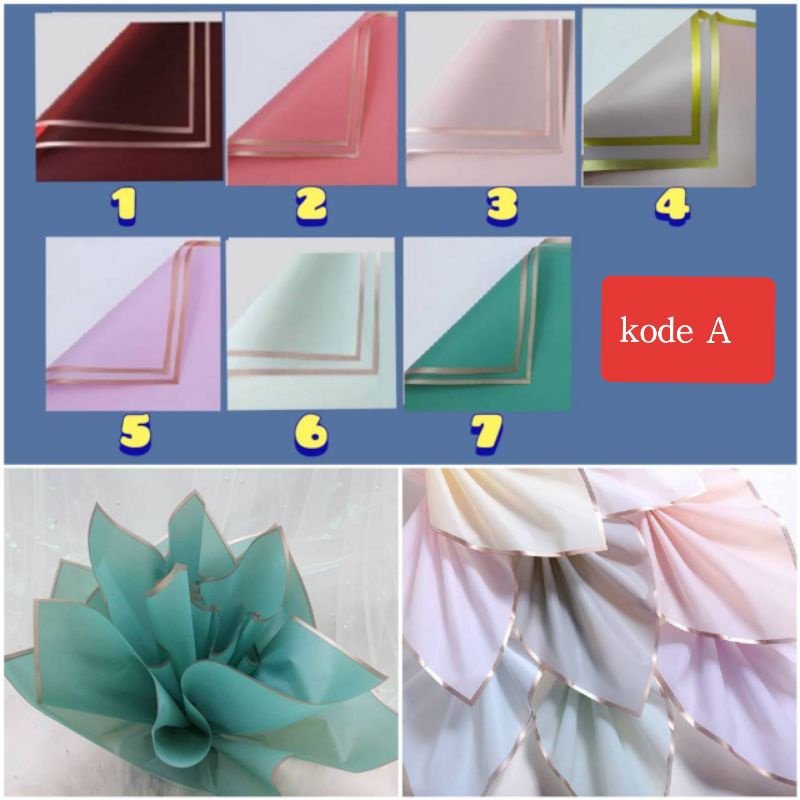 

Kertas Buket Cellophane Frame Gold Part 6 Gold Line Flower Wrapping Colour TransparentCellophane Bouquet Buket Kertas Bunga Polos Ujung Garis Gold Kertas Kado Gift Waterproof Wrapping Paper Bouquet Nonwoven Paper