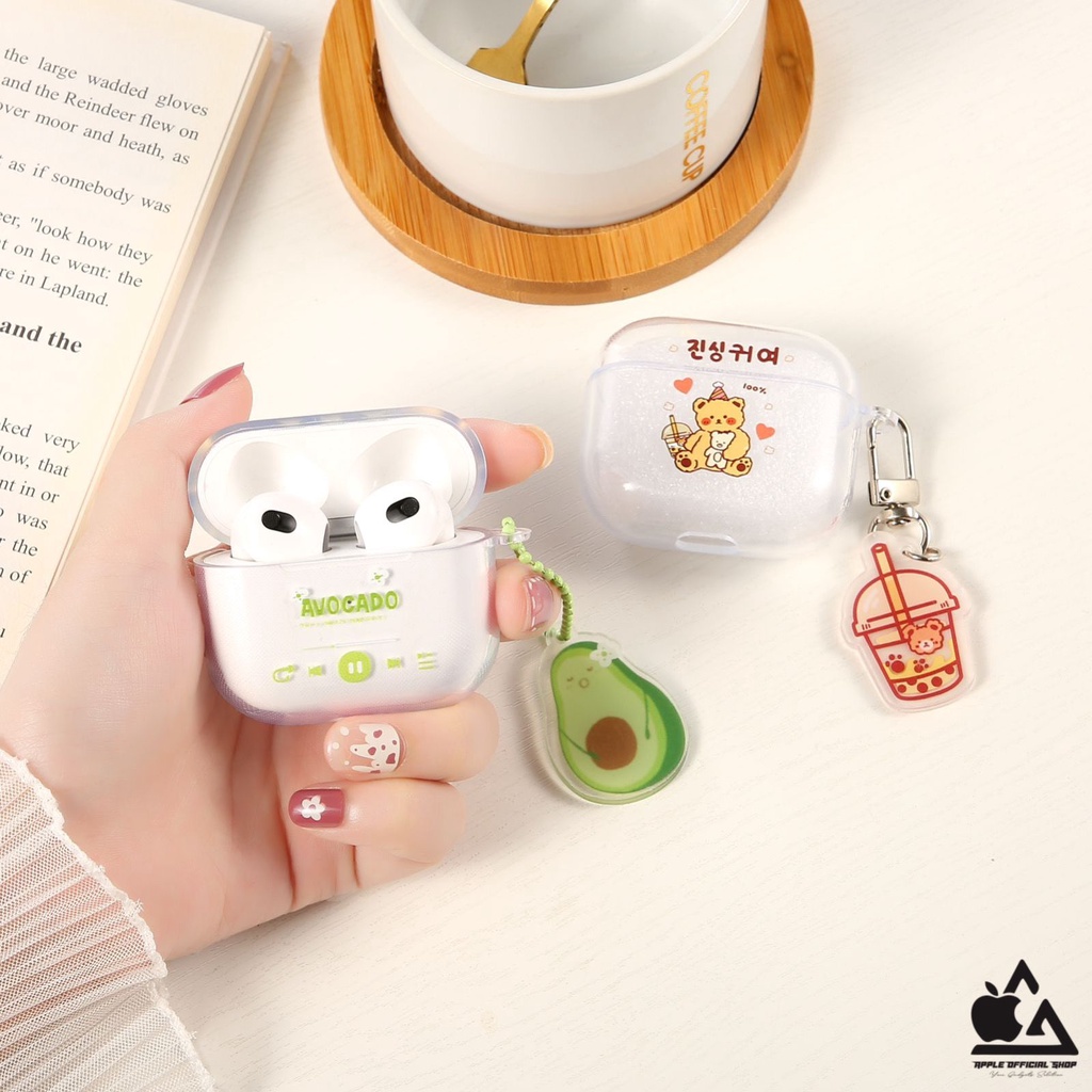 Silicone CASE APPLE AIRPODS Gen 1 2 3 PRO  TRANSPARAN MOTIF LUCU CARTOON KARTUN Karakter Gantungan Lucu Keren Silikon Softcase Inpods Pouch Cover Earpods Headset Earphone