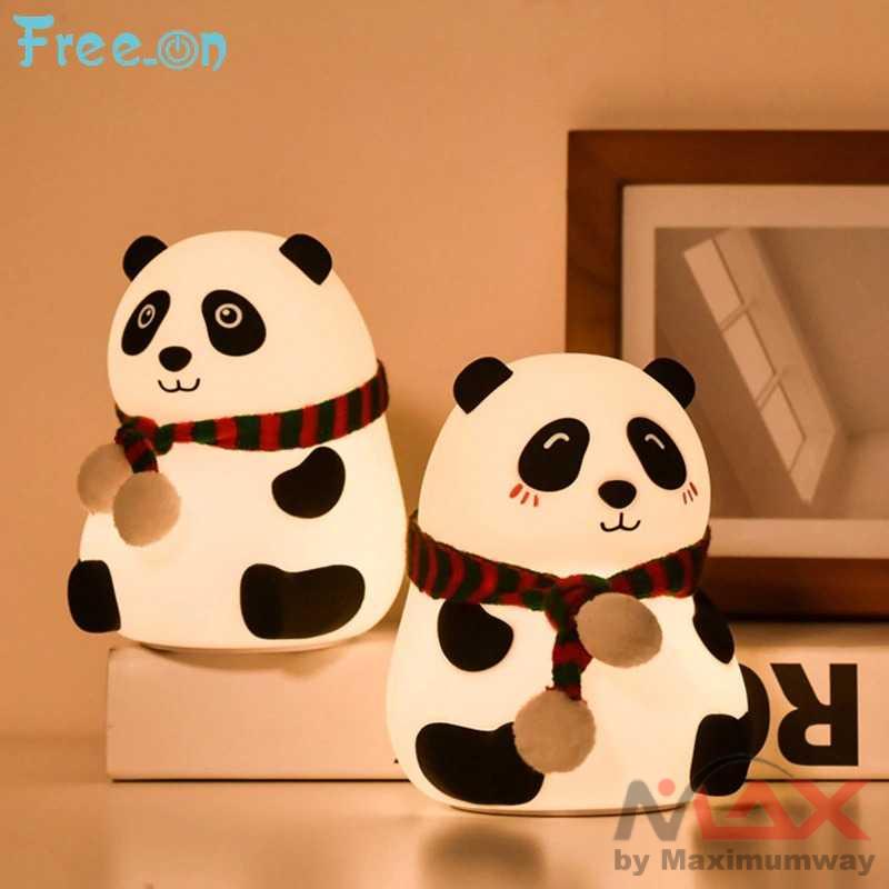 lampu kamar tidur boneka panda lampu bayi recharge USB Aman digigit bayi dari silicone Free On Lampu Tidur LED Silicone Lamp Decoration Model Panda - LJC-142 Led Cartoon Silicone Lamp Panda USB Rechargeable Touch Sensor Colorful Silicone Lamp Bedroom Beds