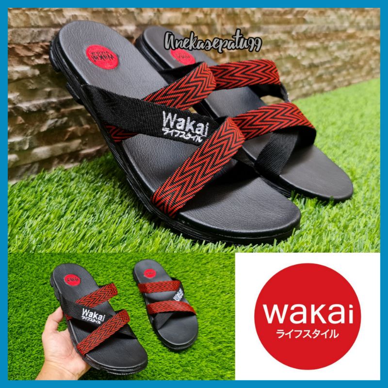 SANDAL WAKAI SELOP GUNUNG OUTDOOR PRIA DAN WANITA COUPLE UNISEX / SANDAL  COWOK CEWEK WAKAI PROMO