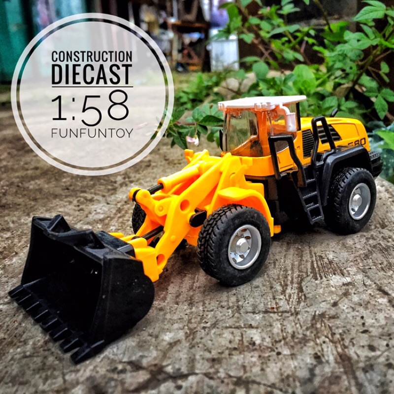 diecast construction beko excavator skala 1:58 | mainan miniatur beko besi konstruksi