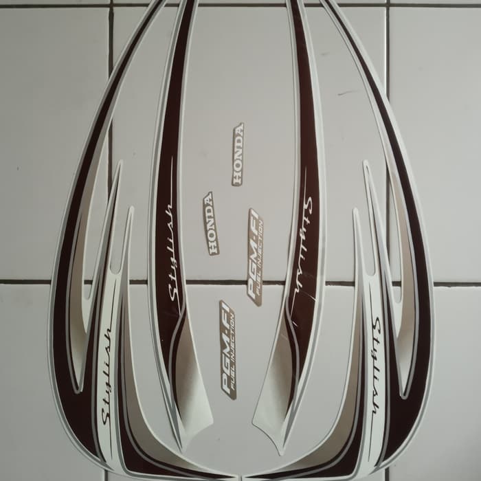stiker striping Honda Scoopy stylish 2014 putih