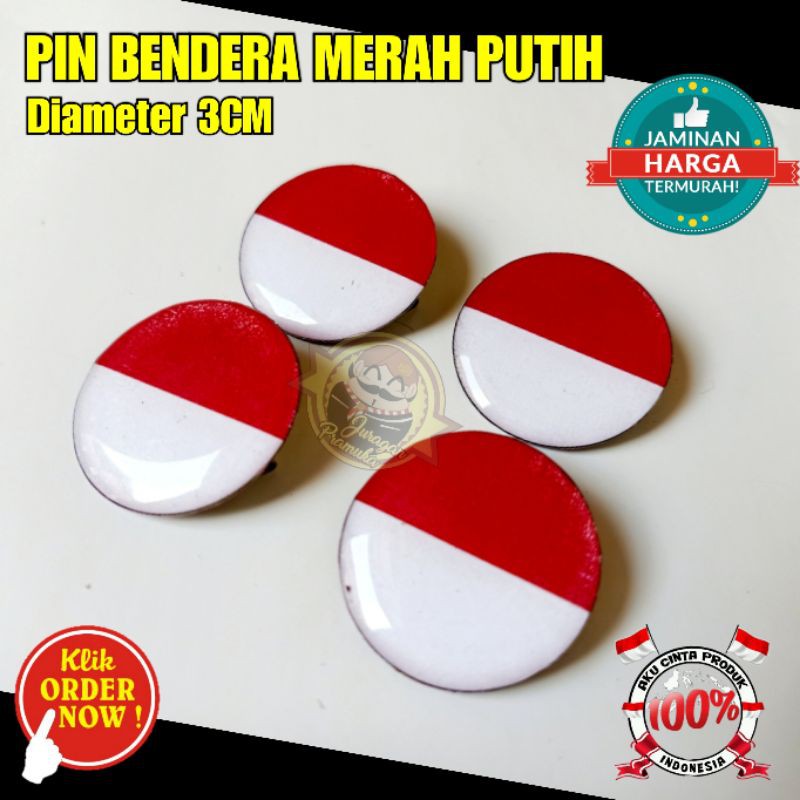 PIN BENDERA MERAH PUTIH BULAT