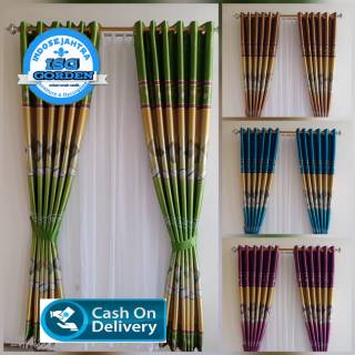 Gorden Jendela Pintu Blackout Printing Hijau Import Model Gorden Jendela Pintu Blackout Printing Hijau Import Model